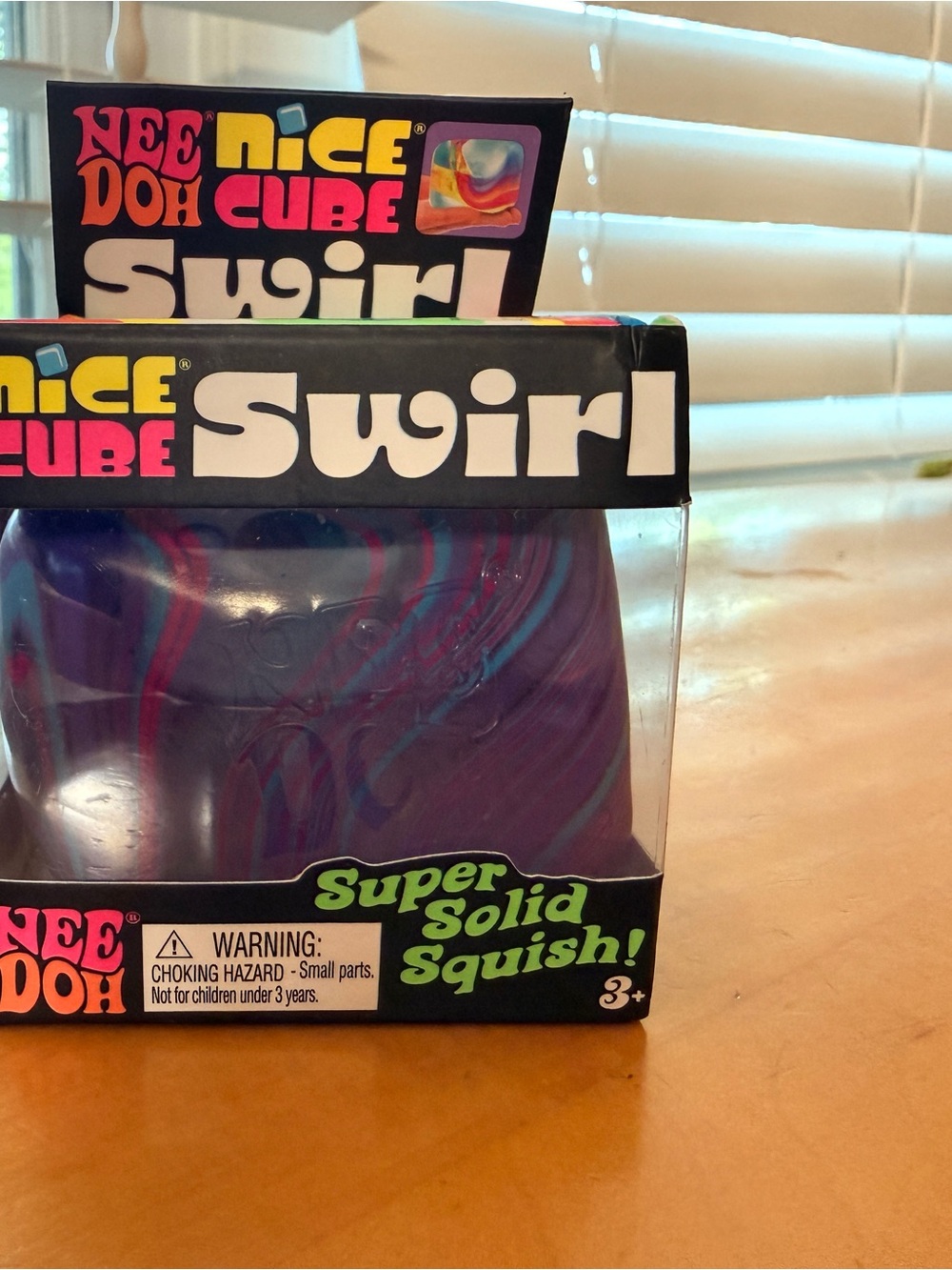 NeeDoh Nice Cube Swirl Super Solid Squish - Purple & Blue Marble